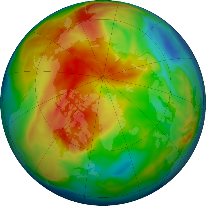 Arctic ozone map for 16 January 2021
